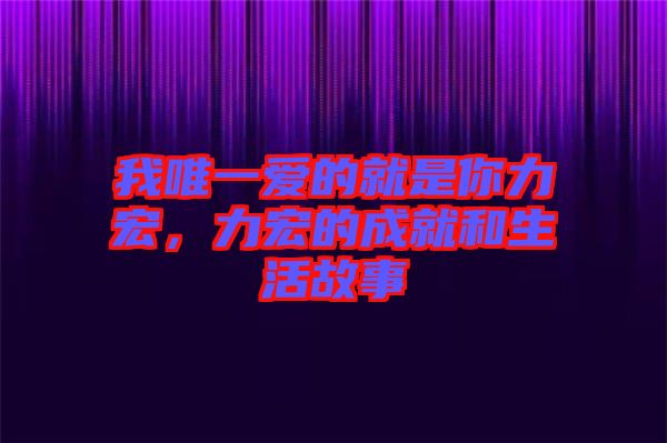 我唯一愛的就是你力宏，力宏的成就和生活故事