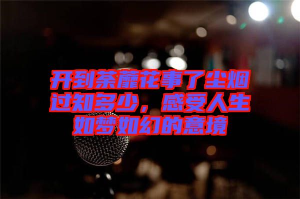 開到荼蘼花事了塵煙過知多少，感受人生如夢(mèng)如幻的意境