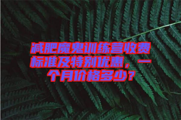 減肥魔鬼訓(xùn)練營收費(fèi)標(biāo)準(zhǔn)及特別優(yōu)惠，一個(gè)月價(jià)格多少？