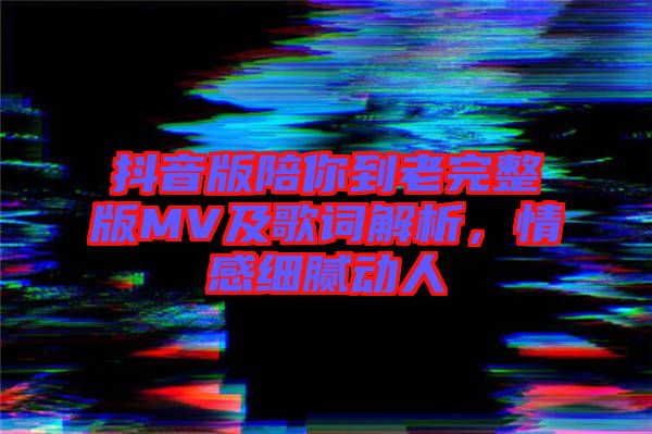 抖音版陪你到老完整版MV及歌詞解析，情感細膩動人
