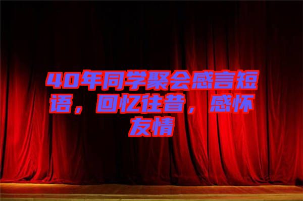 40年同學聚會感言短語，回憶往昔，感懷友情