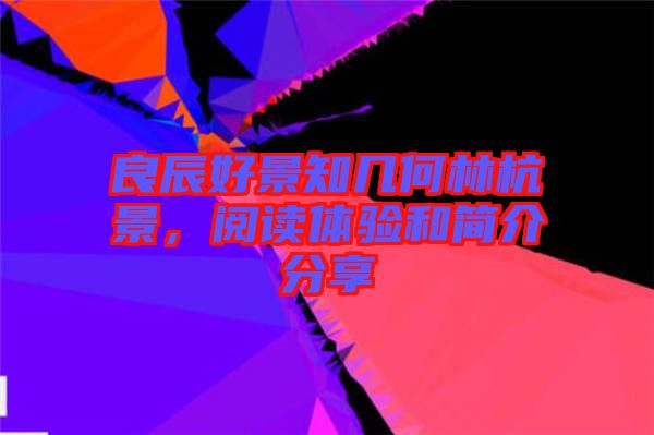 良辰好景知幾何林杭景，閱讀體驗和簡介分享