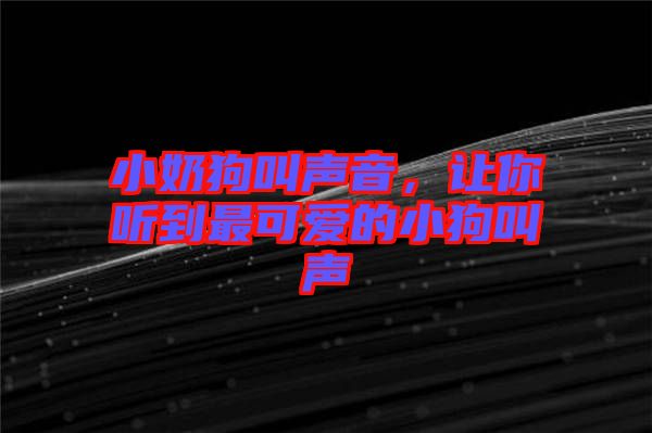 小奶狗叫聲音，讓你聽到最可愛的小狗叫聲