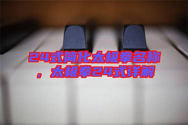 24式簡化太極拳名稱，太極拳24式詳解