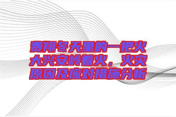 費翔冬天里的一把火大興安嶺著火，火災原因及應對措施分析
