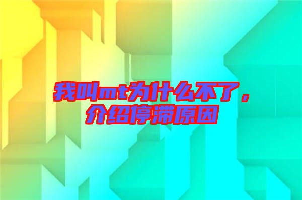 我叫mt為什么不了，介紹停滯原因