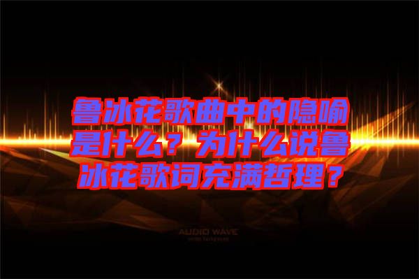 魯冰花歌曲中的隱喻是什么？為什么說魯冰花歌詞充滿哲理？