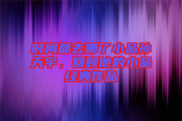 時(shí)間都去哪了小品孫天宇，回顧他的小品經(jīng)典作品