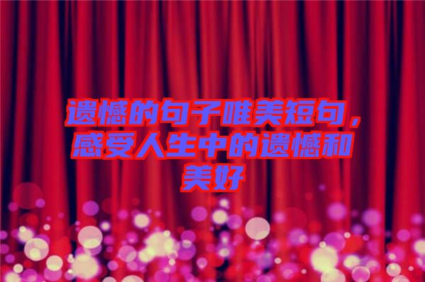 遺憾的句子唯美短句，感受人生中的遺憾和美好