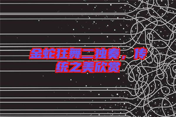 金蛇狂舞二獨(dú)奏，傳統(tǒng)之美欣賞
