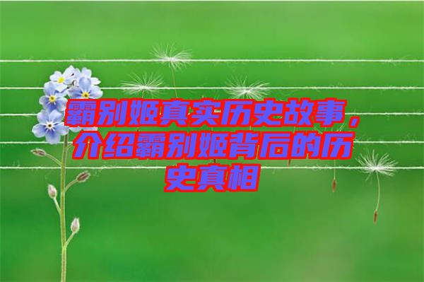 霸別姬真實歷史故事，介紹霸別姬背后的歷史真相