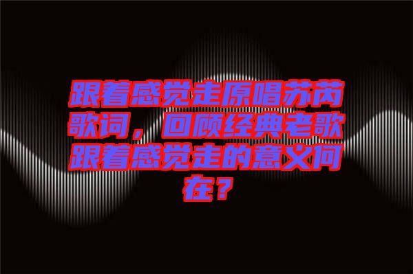 跟著感覺走原唱蘇芮歌詞，回顧經(jīng)典老歌跟著感覺走的意義何在？